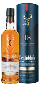 Glenfiddich 18-year-old Single Malt Scotch Whisky (70cl in gift box)