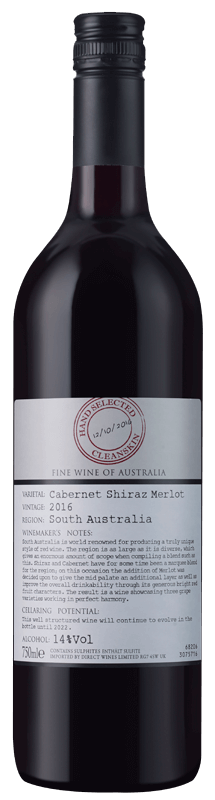 Cleanskin Cabernet Sauvignon Shiraz Merlot 2016