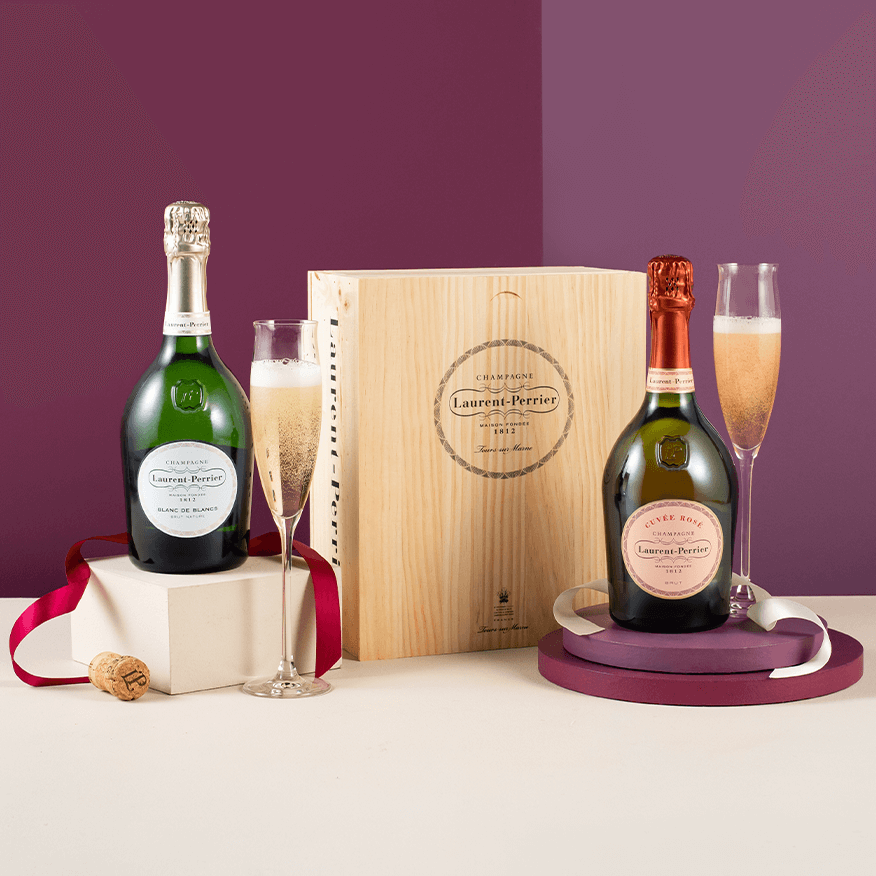 Champagne Laurent-Perrier Rosé & Blanc de Blancs (in wooden box)