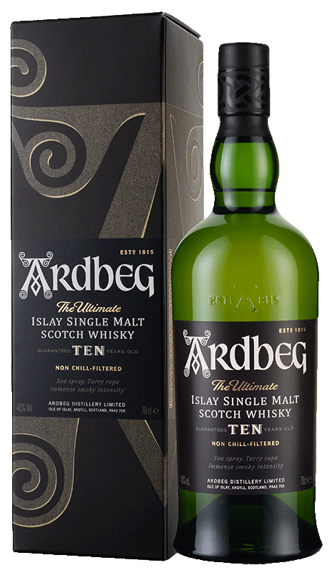 Ardbeg 10-year-old Single Malt Scotch Whisky (70cl in gift box NV