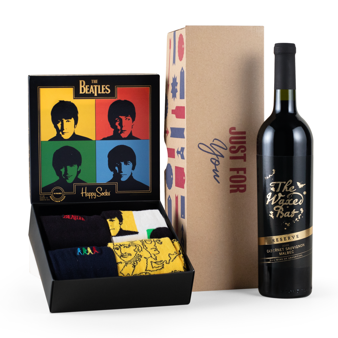 The Waxed Bat with Happy Socks Beatles Gift Set