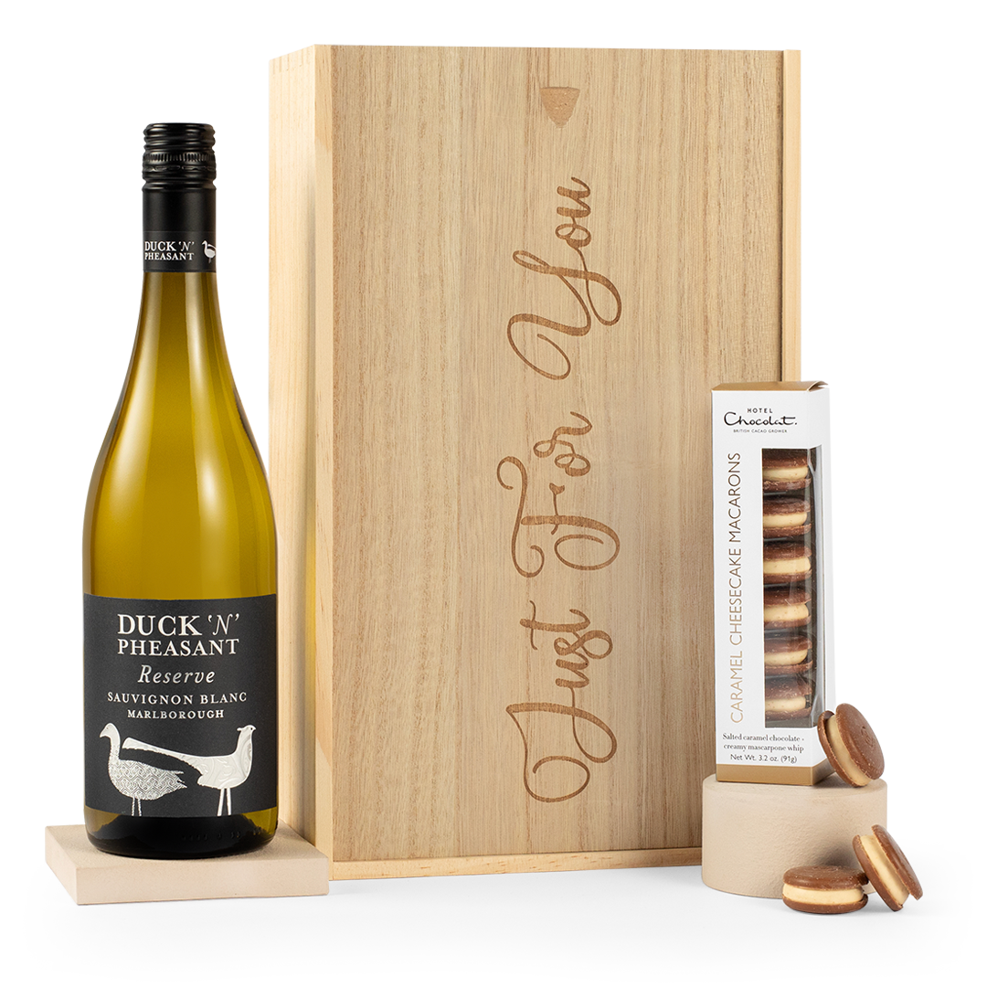 Hotel Chocolat Macarons & New Zealand Sauvignon Gift Set