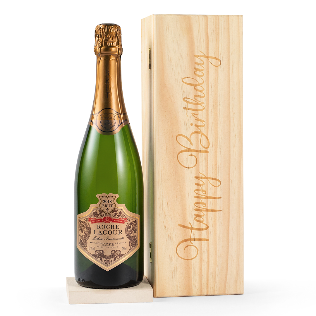 Happy Birthday Crémant in Wooden Gift Box