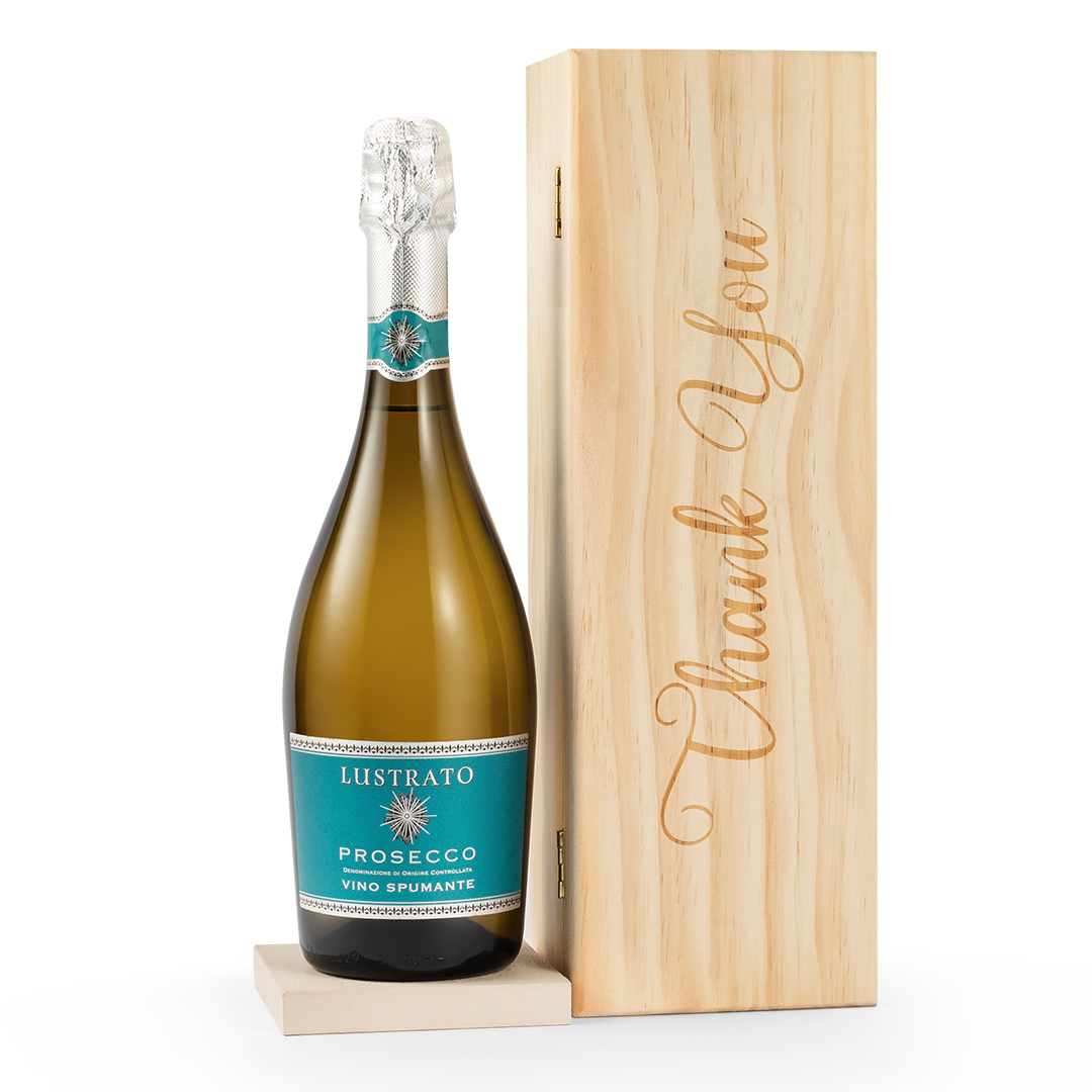 Thank You Prosecco in Wooden Gift Box