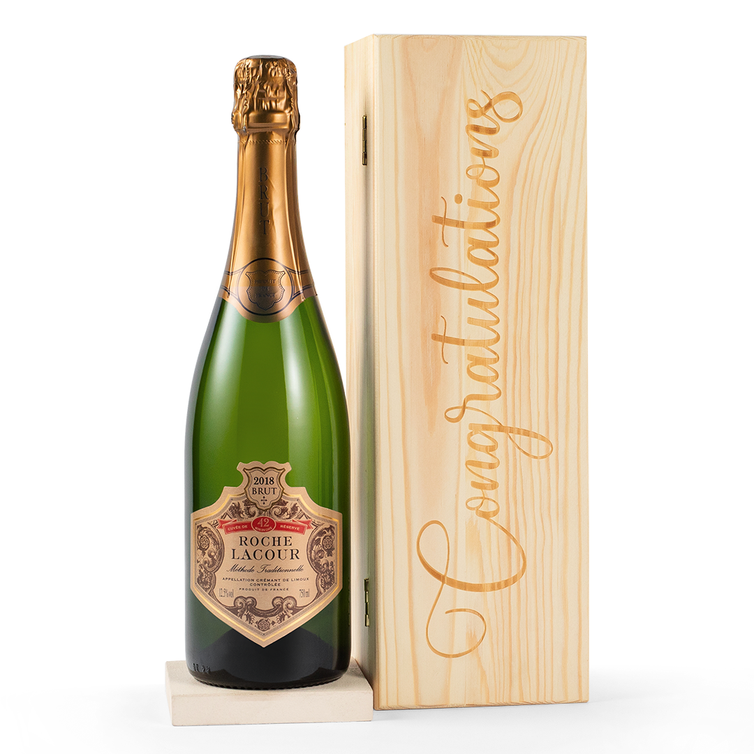 Congratulations Crémant in Wooden Gift Box