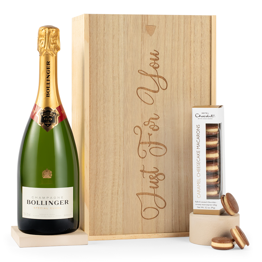 Hotel Chocolat Macarons & Bollinger Champagne Gift Set