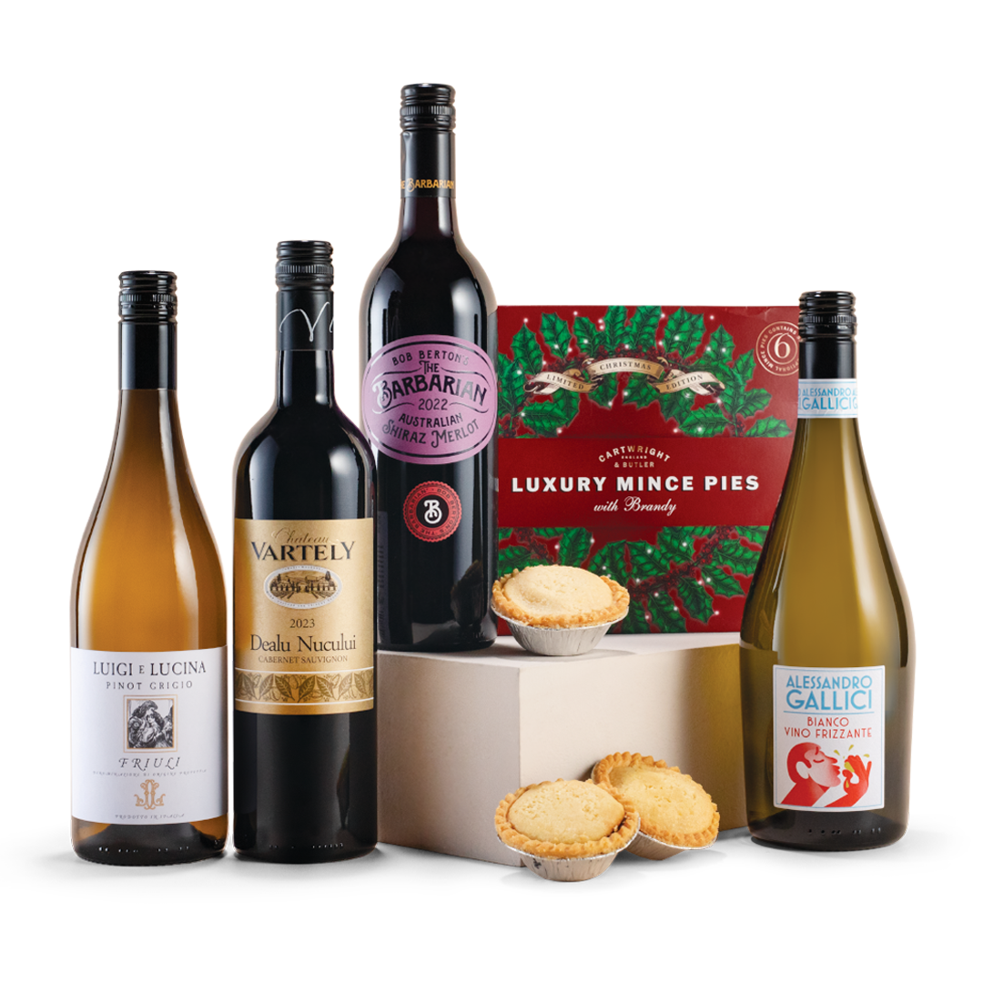 Luxury Mince Pies with Four Wines Gift